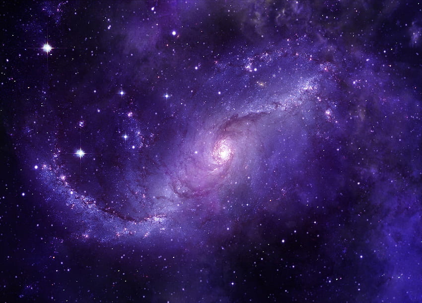 Universe, Violet, Starry Sky, Galaxy, Purple HD wallpaper