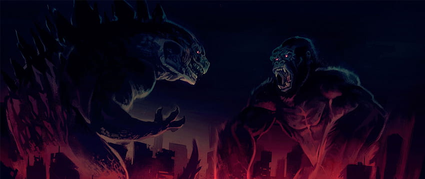 King Kong vs Godzilla Artwork Resolution HD wallpaper