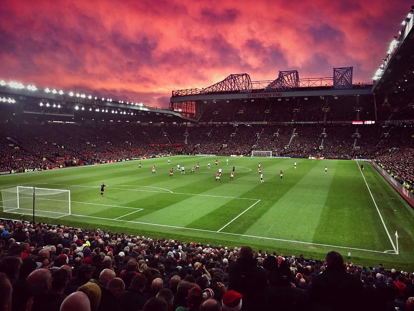 Manchester United no Twitter. Manchester United, Manchester United Stadium, Manchester United Old Trafford, Soccer Sunset papel de parede HD