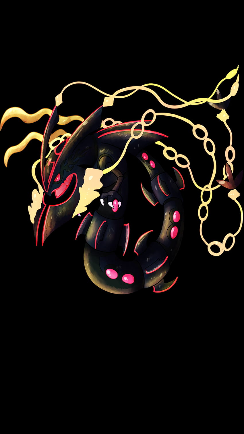 My Collection Of Amoled Background - Part I (Pokémon Background), Shiny Rayquaza HD phone wallpaper