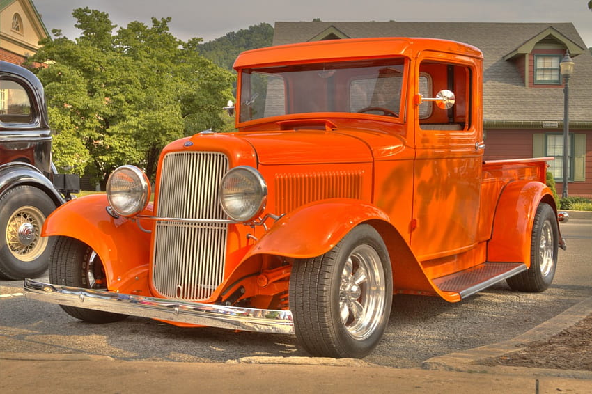 Pomarańczowy Ford Ciężarówka, ford, pickup, pomarańczowy, ciężarówka Tapeta HD