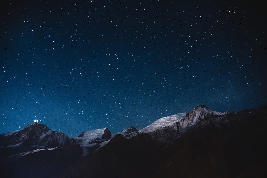 Alam, Pegunungan, Malam, Langit Berbintang Wallpaper HD