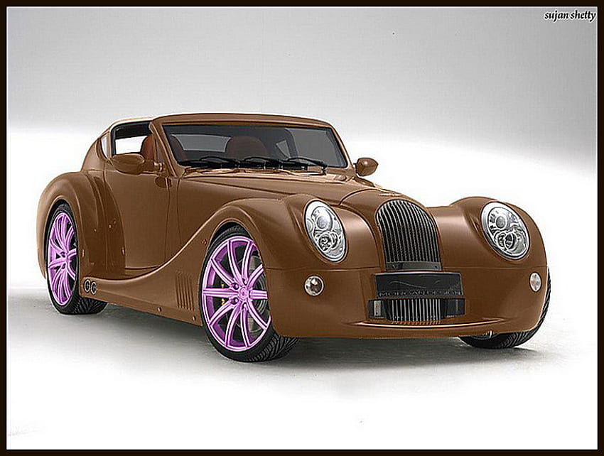 Morgan Aero Super Sports, pink, brown, sport car, convertable, new, automobile HD wallpaper