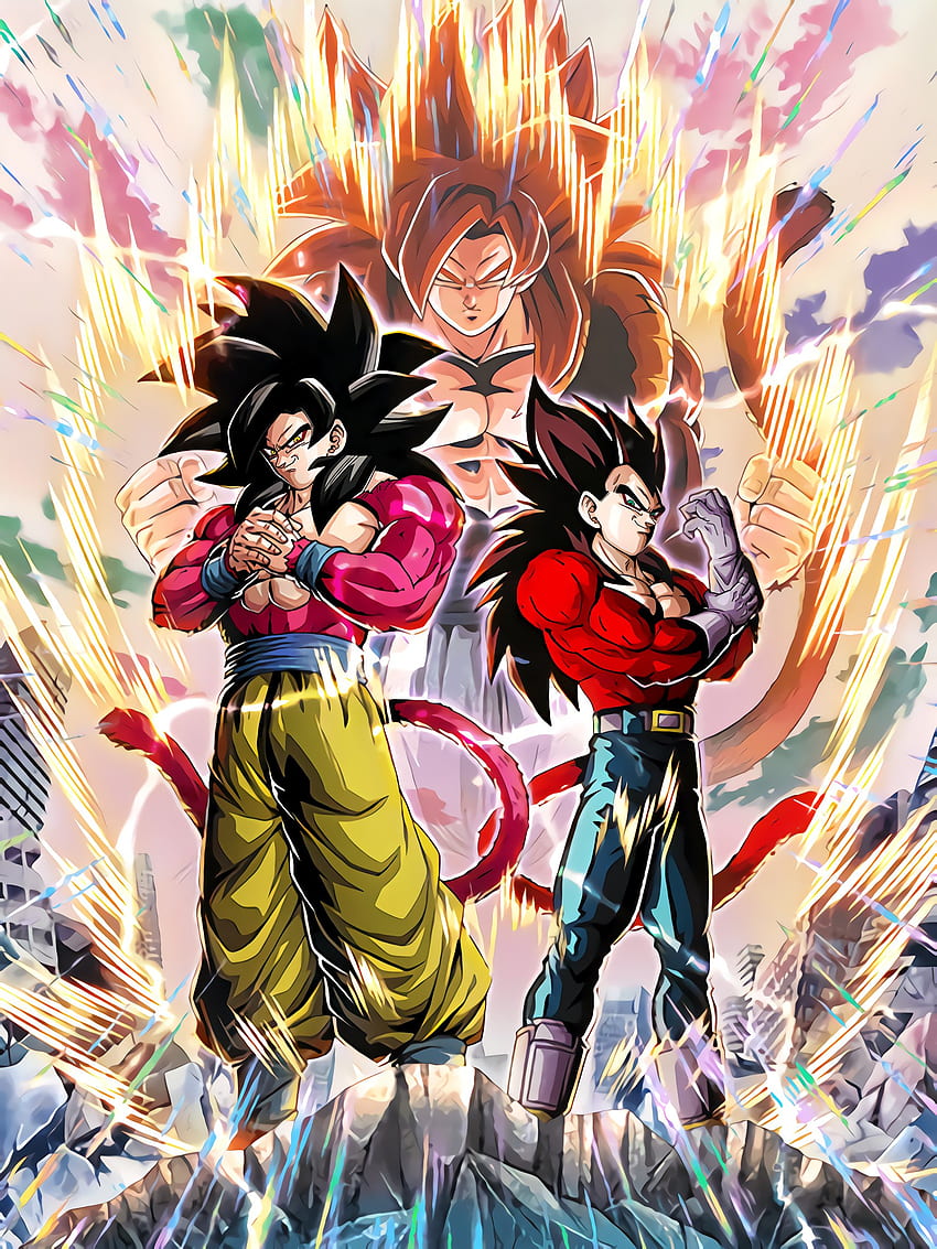 SSJ4 Goku & Vegeta, DBS, Dokkan Fond d'écran de téléphone HD