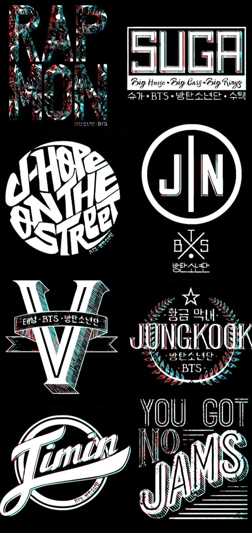 BTS Members With Logo, BTS Name HD phone wallpaper | Pxfuel