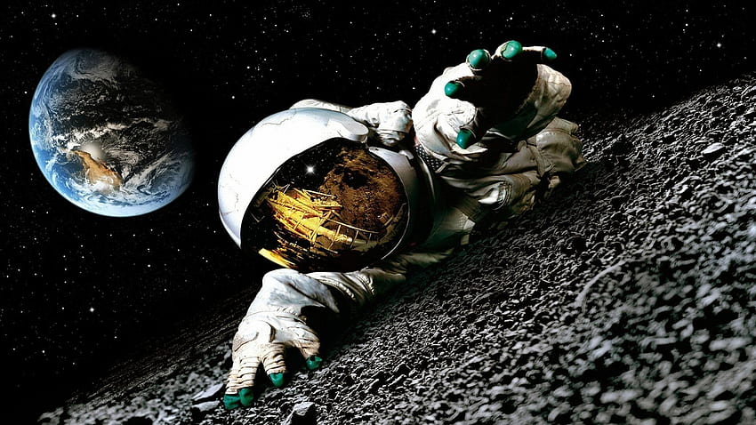 Astronauta na Księżycu: , , na PC i urządzenia mobilne. na iPhone'a, Androida, astronautę pijącego piwo Tapeta HD