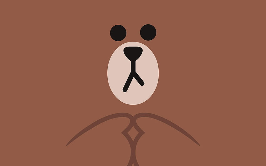 para, portátil. kakao charactor lindo arte de ilustración marrón, lindo oso pardo fondo de pantalla