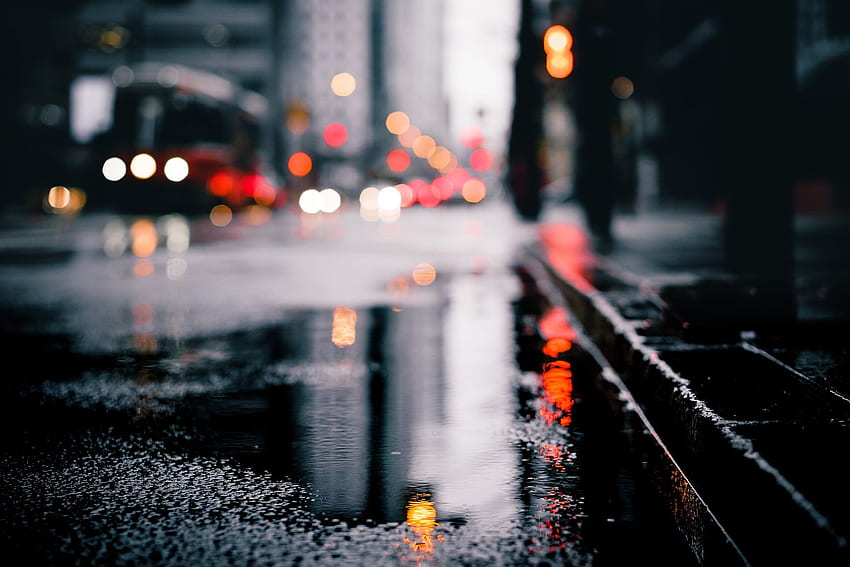 Soulseek. Водна графика, Дъждовна улица, Дъжд HD тапет