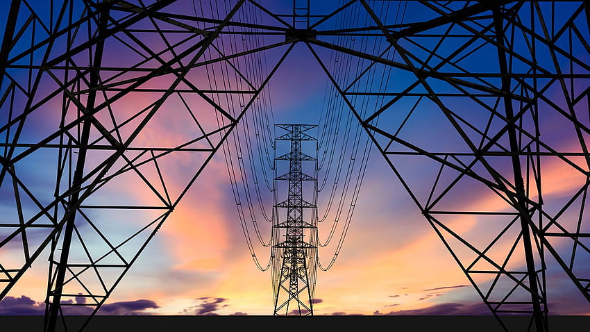 Elektrische Übertragungsleitungen - Stromnetz - - HD-Hintergrundbild