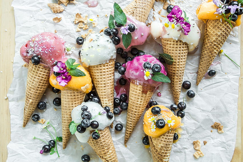 Food, Desert, Ice Cream, Berries, Cake HD wallpaper