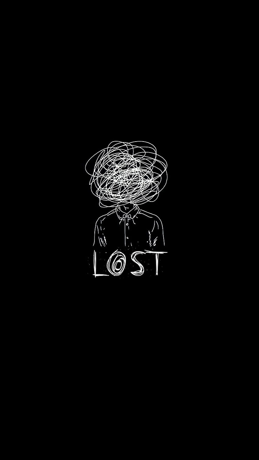 Alone , Lost, Art, Scribble , coolbackgrounds, Iphone, 2022, Cool ...