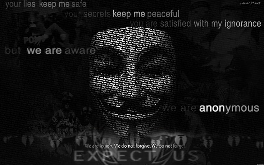 Anonimowy haker na żywo, cytaty hakerów Tapeta HD