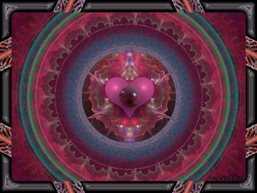 Framed Energy Field Alpha Pearl Heart, framed, merged, alpha, 3d, 2d, field, pearl, heart, fractal, energy HD wallpaper