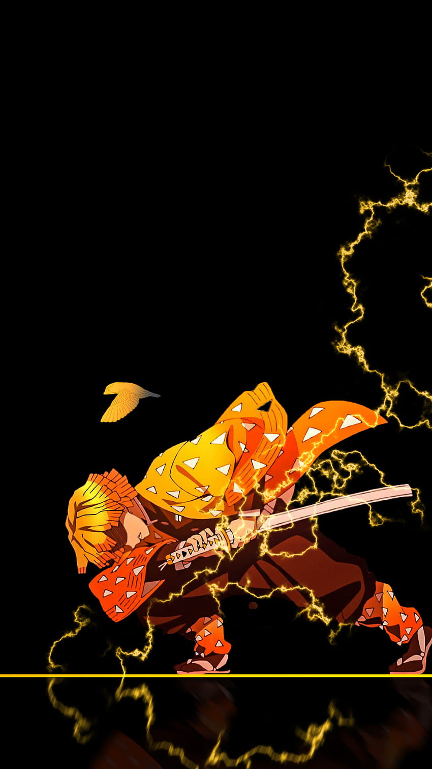Zenitsu, demon slayer, kimetsu no yaba, anime HD phone wallpaper
