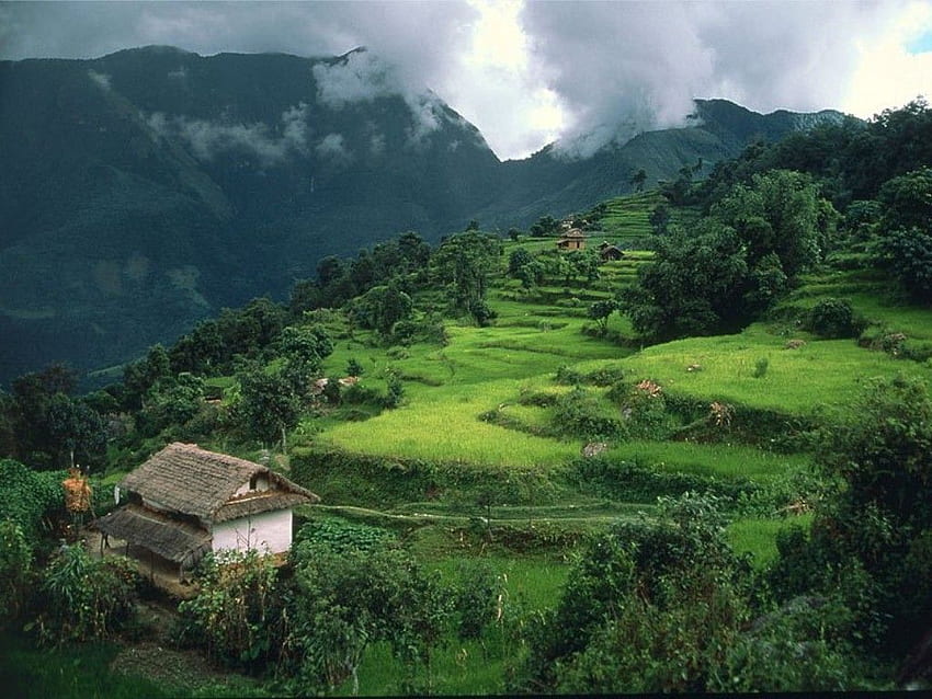 Great Everyday: Num Village Nepal . Selected, Mountain Village HD wallpaper