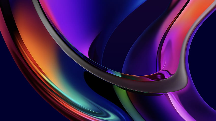 Iridescence , macOS Big Sur, MacBook Pro, Multicolor, Dark, Abstract, Mac OS 9 HD wallpaper
