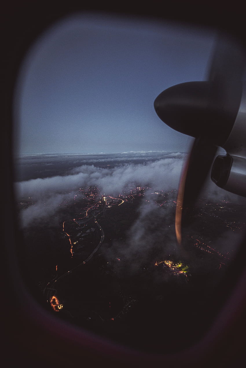 Dunkel, Übersicht, Rückblick, Fenster, Bullauge, Flugzeug, Flugzeug, Ansicht HD-Handy-Hintergrundbild