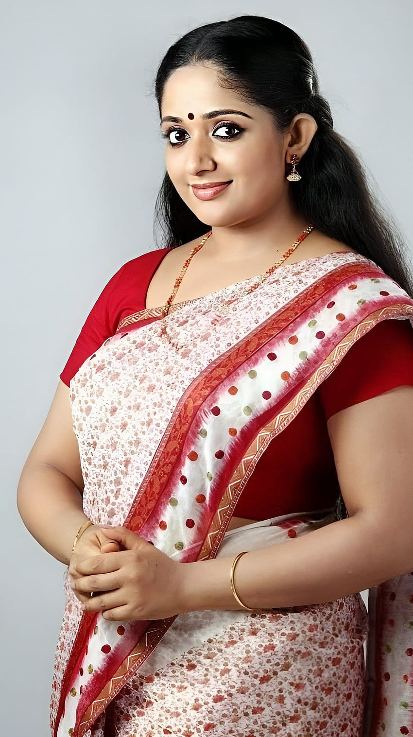 Kavya Madhavan, aktris malayalam, kecantikan saree wallpaper ponsel HD
