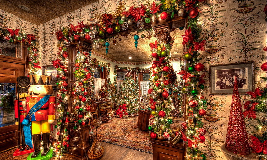 Vacanze, decorazioni, giocattoli, Natale, vacanze, albero di Natale Sfondo HD
