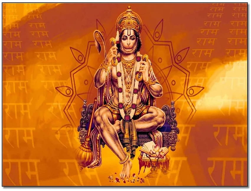조각 인도 원숭이 주 Hanuman Shri Ram 캔버스 인쇄 벽 예술 거실 장식 포스터 Framedinch(cm): Posters & Prints, Hanuman PC HD 월페이퍼