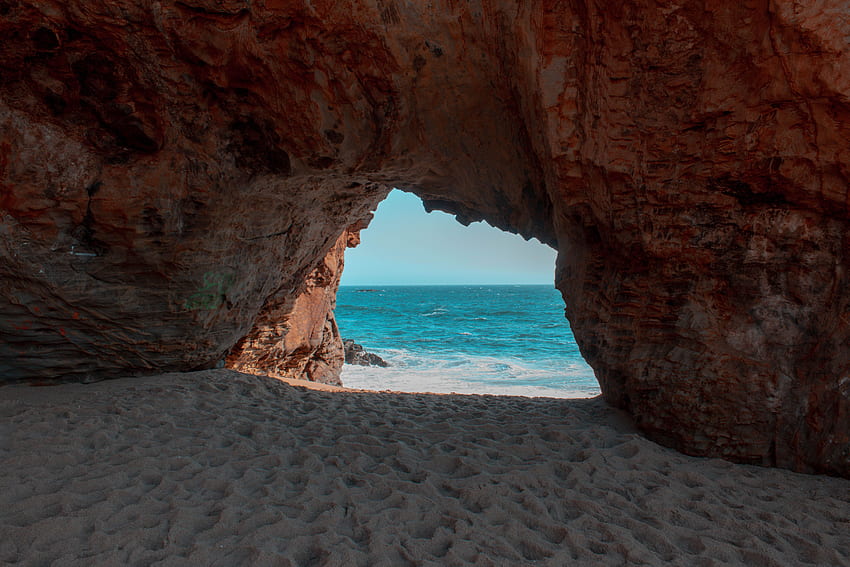 Nature, Water, Sea, Beach, Sand, Rock, Cave HD wallpaper