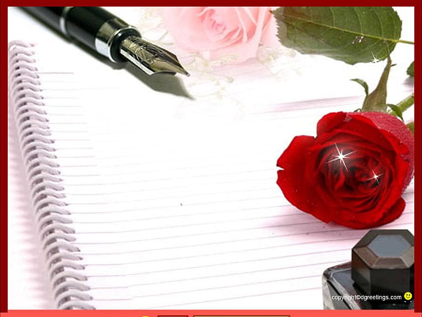 16 Liebeskopie 4 . jpg, Rose, Kugelschreiber, Liebe, Notizblock HD-Hintergrundbild