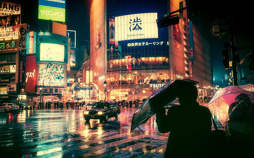 Rainy New York Street, Rainy City at Night HD wallpaper