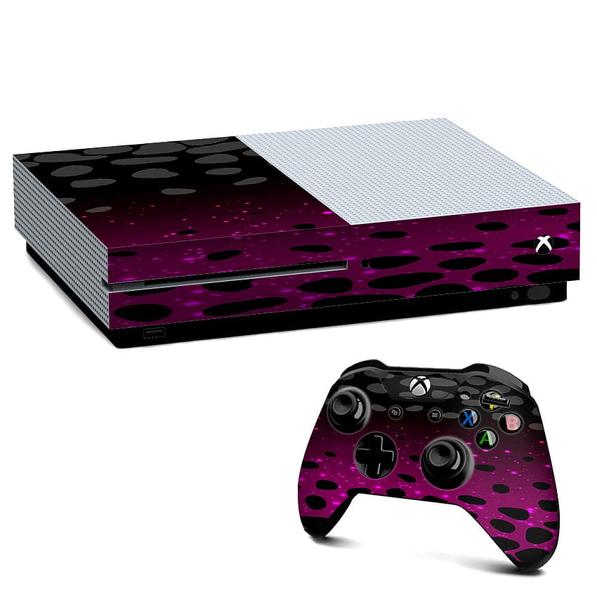 IT'S A SKIN Xbox One S コンソール & コントローラー デカール ビニール ラップ。 スポット ピンク ブラック : ビデオ ゲーム、パープル Xbox HD電話の壁紙
