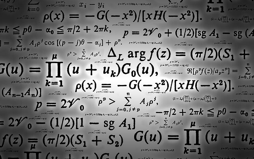Schwarzer Text auf grauem Hintergrund, Mathematik, Formel, Gleichungen, Wissenschaft, Mathe-Muster HD-Hintergrundbild