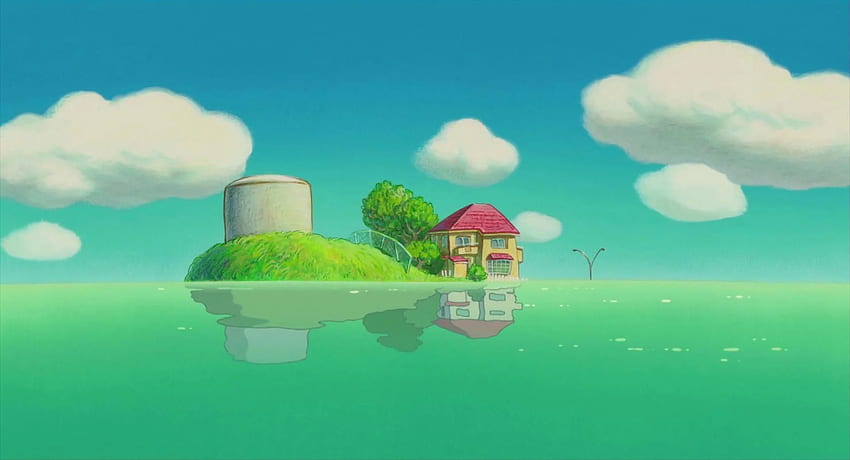 Natur Anime Landschaft Hintergrund. Ressourcen: Studio Ghibli Scenery HD-Hintergrundbild