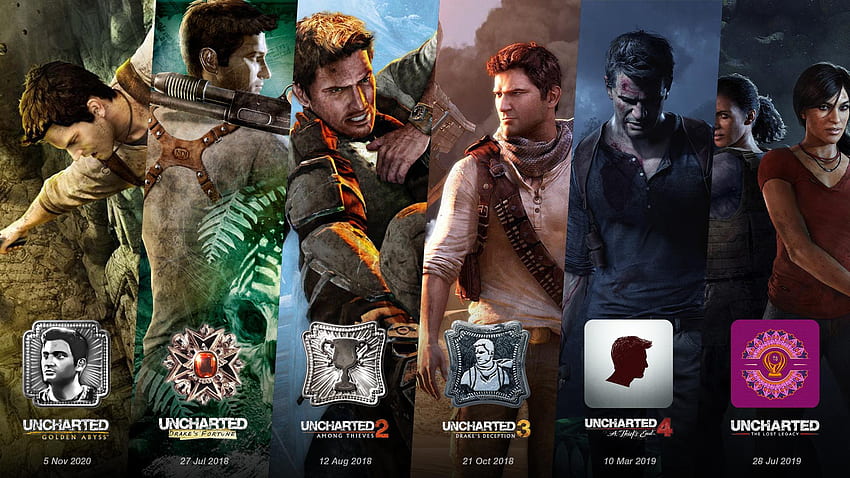 Uncharted: all games After beating Uncharted Golden Abyss on Vita I finally collected them all. One of the best game series ever created. Huge thanks to my good friend /Bureauwlamp for creating HD wallpaper