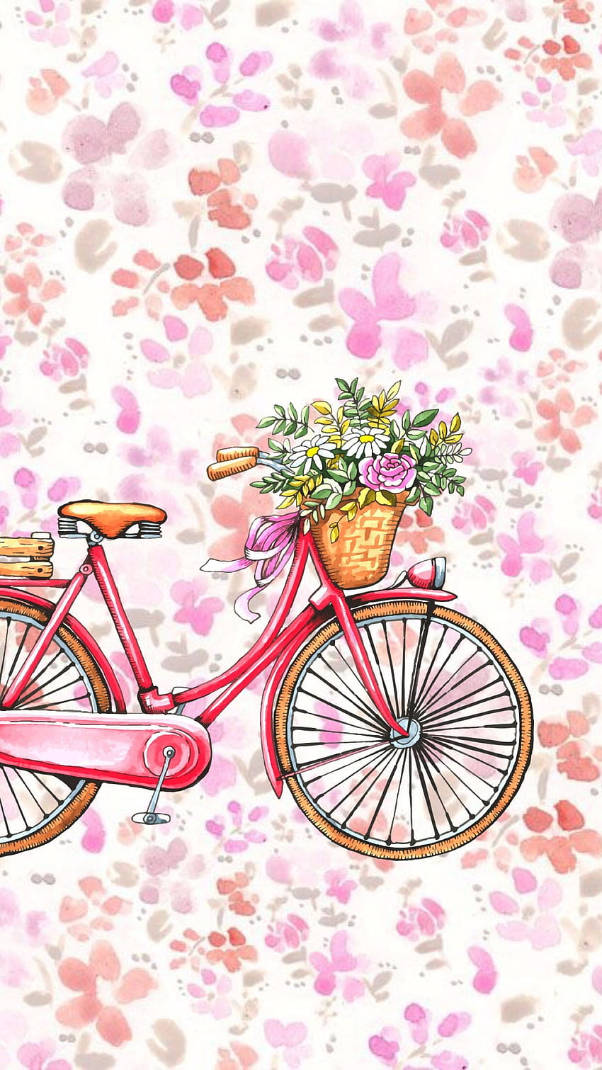 Floral bike. Papel de parede amor, fofos,, Cute Bike HD phone wallpaper