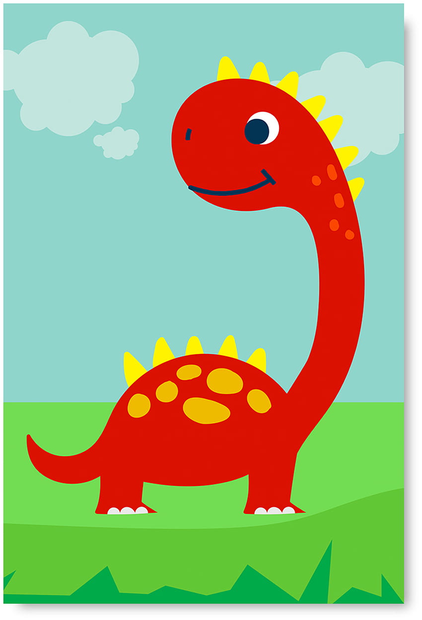 Niezręczne style Ilustracja czerwonego dinozaura T Rex Canvas Art Dekoracje ścienne do pokoju dziecięcego Wystrój pokoju dziecięcego T Rex Prints For Kids Room Art Room Art Dekoracje ścienne do pokoju noworodka Trex Made, Cute Baby Dinosaur Tapeta na telefon HD