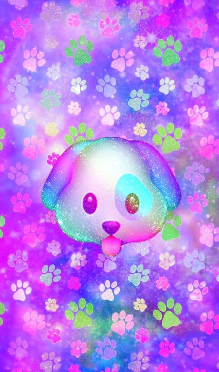 Galaxy Puppy Emoji, made by me. ωคɭɭρคρ૯૨ ૮૨૯คτเσทઽ, Girly Puppy HD phone wallpaper