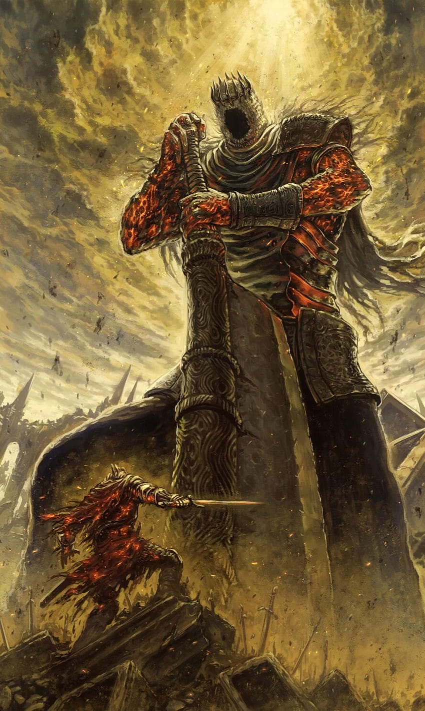 Yhorm, der riesige, zurückgezogen lebende Herr der entweihten Hauptstadt. Herr, Darksign Dark Souls HD-Handy-Hintergrundbild