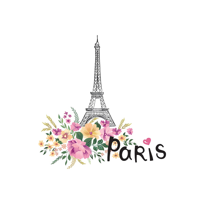 Fundo de Paris. Sinal floral de Paris com flores, Torre Eiffel. Travel France icon 588794 Arte vetorial em Vecteezy, Paris Aquarela Papel de parede de celular HD