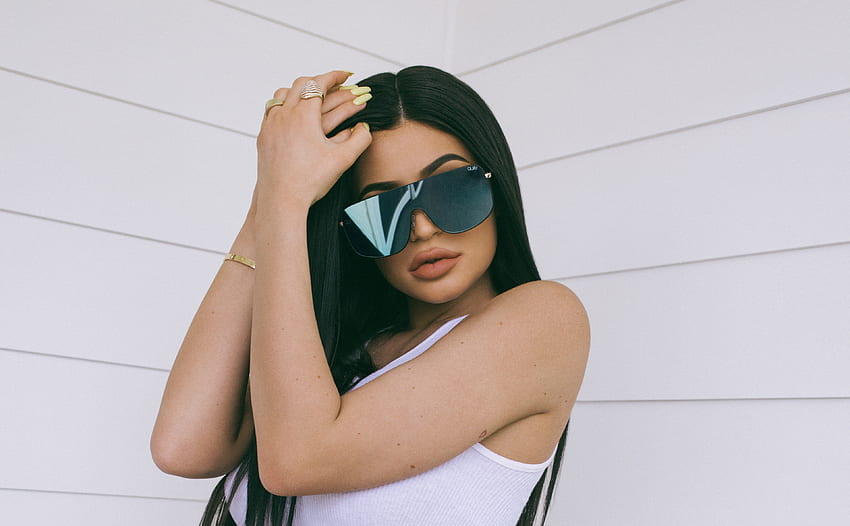 Kylie Jenner, 2018, Quay, X drop due, collezione, occhiali da sole, modella Sfondo HD