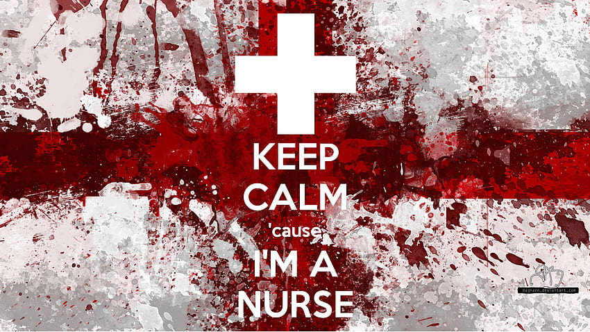 BEHALTEN SIE RUHE, denn ICH BIN KRANKENSCHWESTER. England-Flagge, Krankenpflege, Flaggenkunst, böse Krankenschwester HD-Hintergrundbild