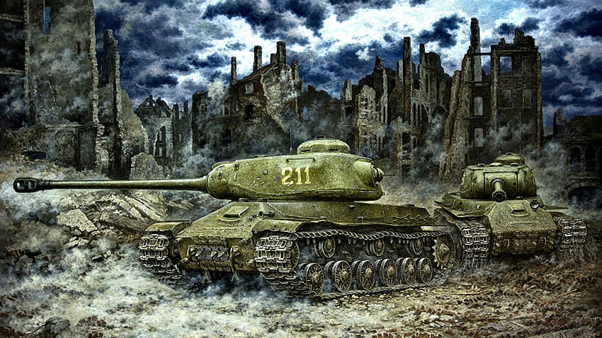 Tanks Russian IS 2 Painting Art Army HD wallpaper