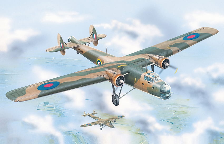 bristol bombay mk.i ingiliz bombardıman uçağı 2. dünya savaşı sanat savaş boyama çizim uçak uçak havacılık sanat HD duvar kağıdı
