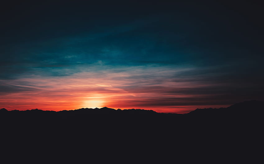 Puesta de sol, crepúsculo, horizonte, cielo, naturaleza, Ultra Sunset fondo de pantalla