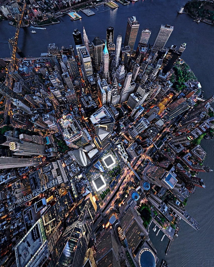 Manhattan birds eye от Lensaloft graphy HD тапет за телефон