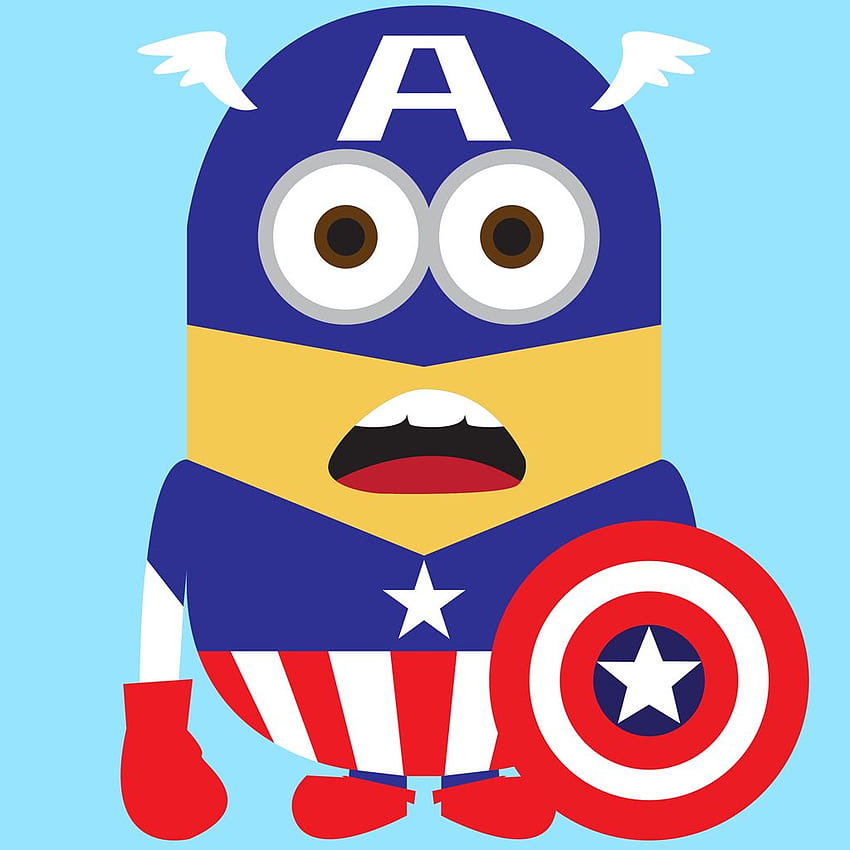 Divertido Capitán América Minion Vengadores iPad, Vengadores Minions fondo de pantalla del teléfono