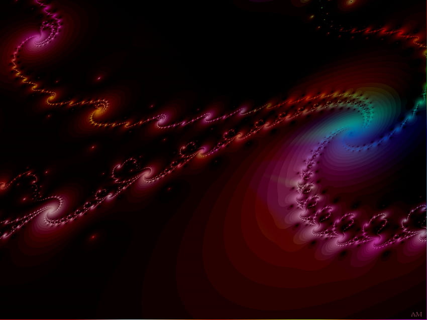 galaxia fractal, colorido, brillante, cielo, espacio, fractal, remolino, rojo fondo de pantalla