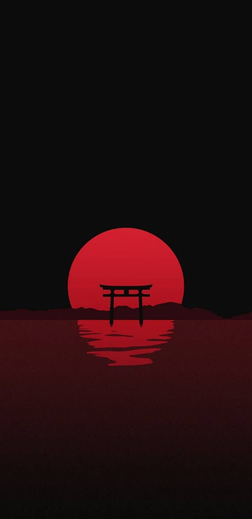 Rotes Japan, rote japanische Ästhetik HD-Handy-Hintergrundbild