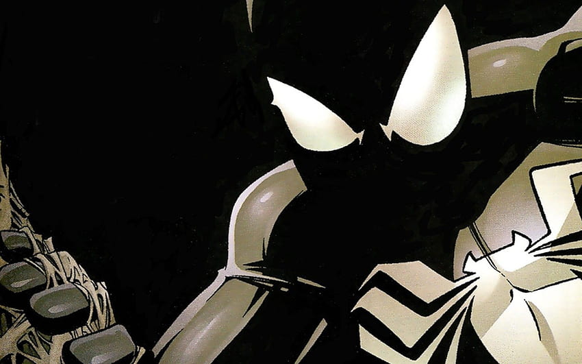 Symbiote Spiderman, Black and White Spider-Man HD wallpaper