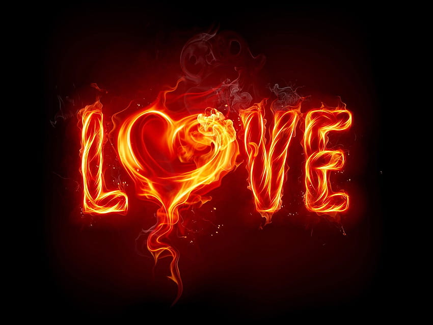 Latar Belakang Jantung Api, Alfabet Api Wallpaper HD