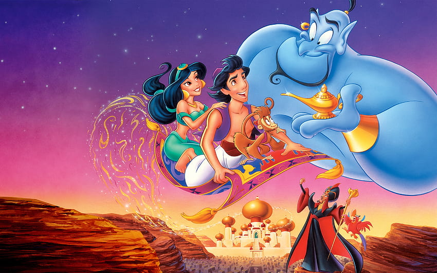 Aladdin (1992), cartone animato, Jasmine, Disney, Aladdin Sfondo HD