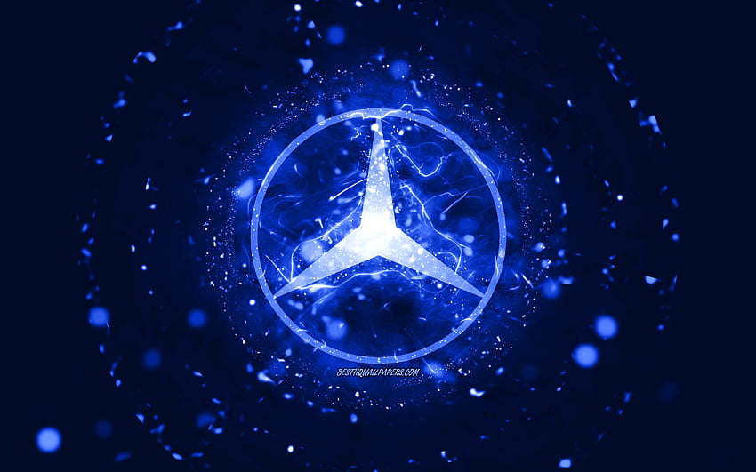 Mercedes-Benz dark blue logo, , dark blue neon lights, creative, dark blue  abstract background, Mercedes-Benz logo, cars brands, Mercedes-Benz HD  wallpaper | Pxfuel
