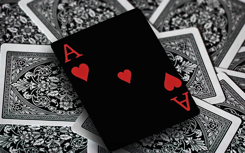 ace of hearts, poker, playing cards, black poker cards, aces, poker concepts HD wallpaper